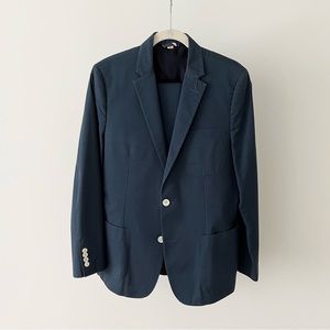York St. by J. Press - Notch Sack Suit - (Desaturated) Medium Navy